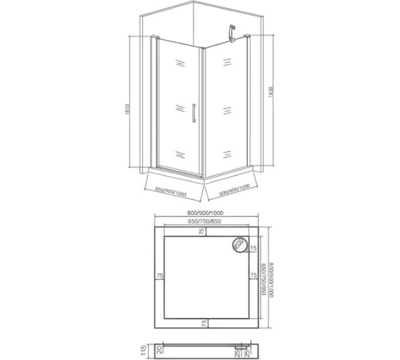 Душевое ограждение Good Door PANDORA CR-90-C-CH ПД00063