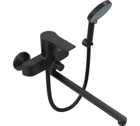 Смеситель для ванной с длинным изливом Teymi Lori, черный матовый T10267 ЦБ-00270447