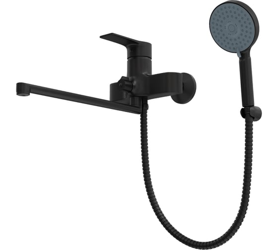 Смеситель для ванной с длинным изливом Teymi Lori, черный матовый T10267 ЦБ-00270447