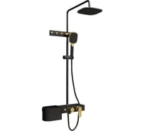 Душевая стойка FIXSEN SLOT черная, золото 9300B