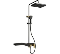 Душевая стойка FIXSEN WAVE черная, золото 9400B