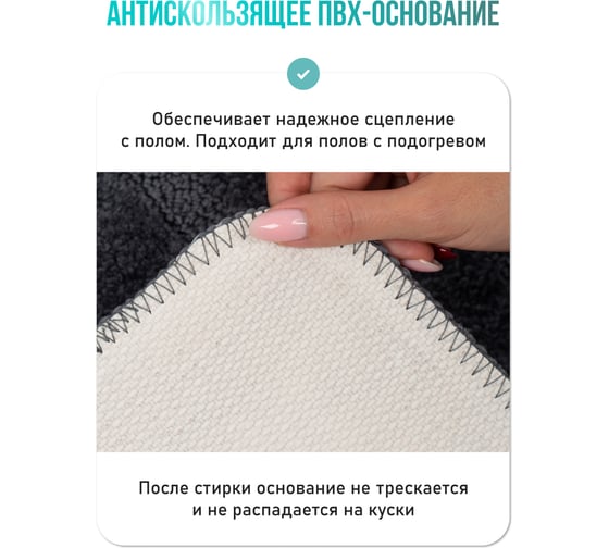 Коврик для ванной комнаты FORA микрофибра, 50х80 см, DARK GREY FOR-MCF-8050DG