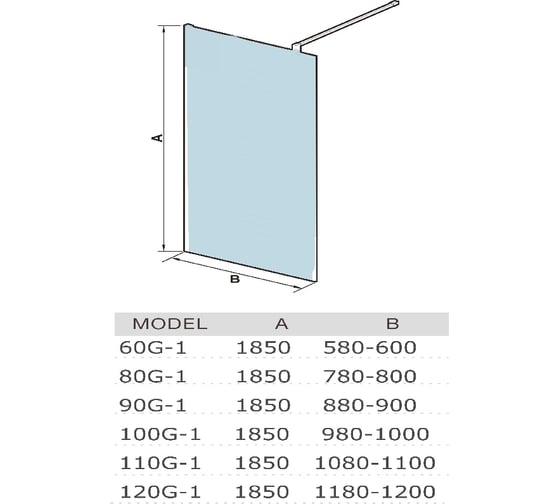 Душевое ограждение WeltWasser WW400 900х1850 мм 90G-1 10000002938