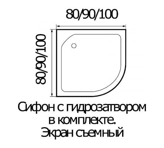 Душевой поддон RIVER WEMOR 80/24 C полукруг 800x800x240 мм 10000001244