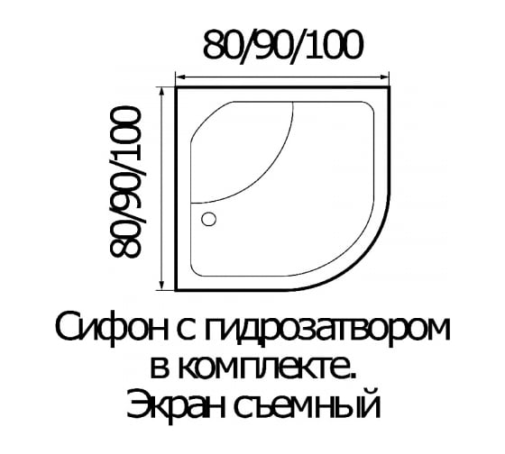 Душевой поддон RIVER WEMOR 80/43 C полукруг 800x800x430 мм 10000000845