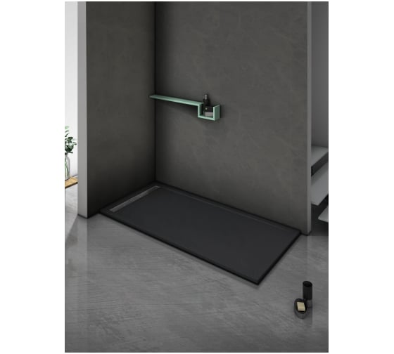 Душевой поддон с сифоном WeltWasser WW TRS 14080 STONE-BL черный, 1400х800х30 мм 10000004383