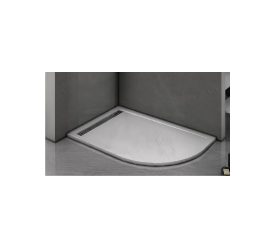 Душевой поддон с сифоном WeltWasser WW TRR 10080 STONE-WT L белый, 1000х800х30 мм 10000004359
