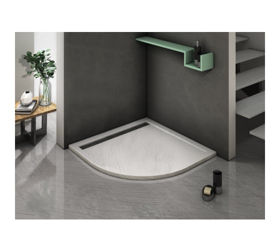 Душевой поддон с сифоном WeltWasser WW TRR 90 STONE-WT белый, 900х900х30 мм 10000004357