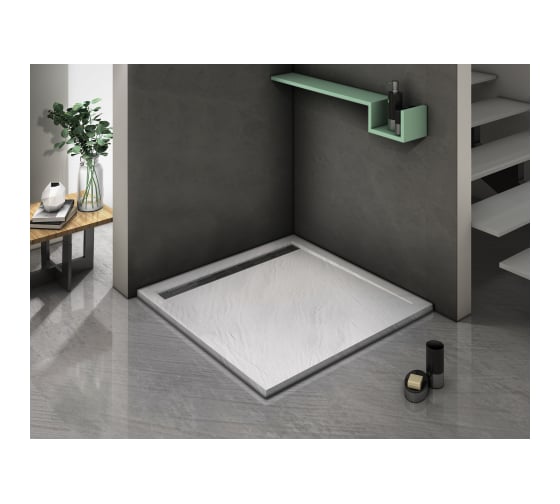 Душевой поддон с сифоном WeltWasser WW TRS 90 STONE-WT белый, 900х900х30 мм 10000004366