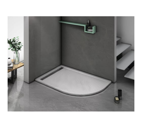 Душевой поддон с сифоном WeltWasser WW TRR 12080 STONE-WT L белый, 1200х800х30 мм 10000004361