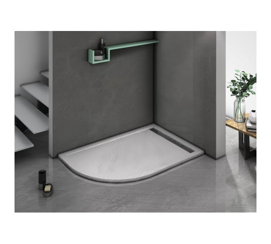 Душевой поддон с сифоном WeltWasser WW TRR 12080 STONE-WT R белый, 1200х800х30 мм 10000004362
