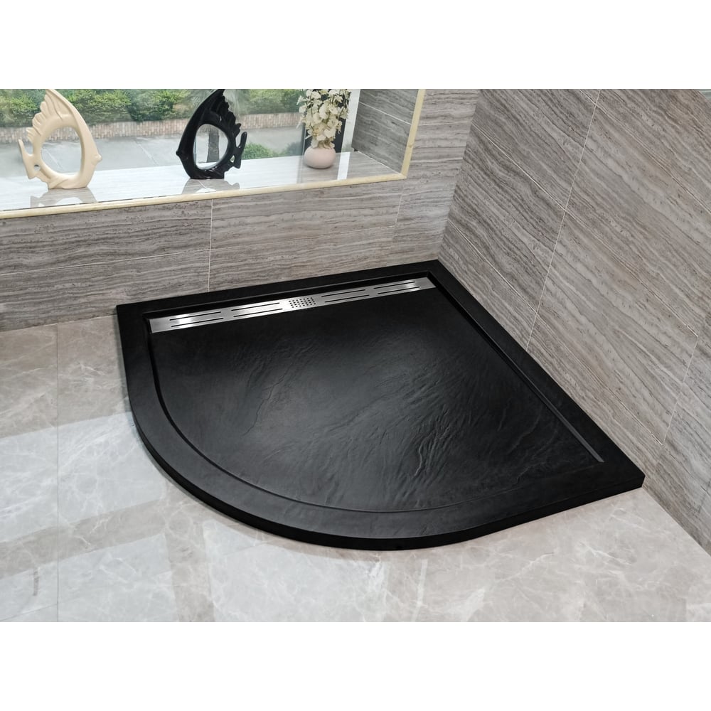 Душевой поддон с сифоном WeltWasser WW TRR 90 STONE-BL черный ...