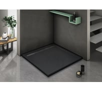Душевой поддон с сифоном WeltWasser WW TRS 100 STONE-BL черный, 1000х1000х30 мм 10000004379