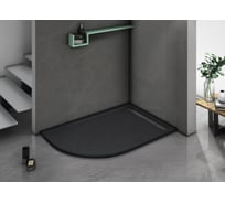 Душевой поддон с сифоном WeltWasser WW TRR 12090 STONE-BL R черный, 1200х900х30 мм 10000004390