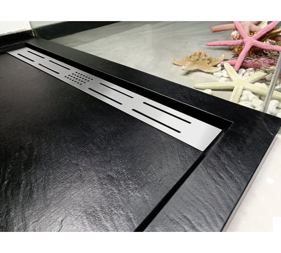 Душевой поддон с сифоном WeltWasser WW TRS 80 STONE-BL черный, 800х800х30 мм 10000004378