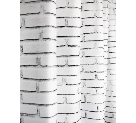 Штора Bath Plus 180х200 д/в WHITE BRICKS (LIGHT GREY) ch-21267