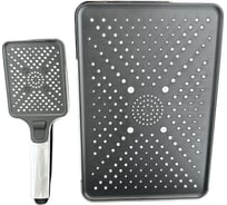 Комплект леек для душа GRIALE душевая лейка и тропическая лейка из ABS-пластика, цвет хром/черный AH101T