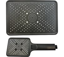 Комплект леек для душа GRIALE душевая лейка и тропическая лейка из ABS-пластика, цвет матовый черный AH101HT