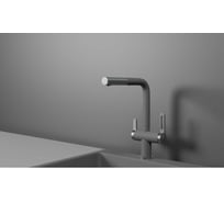 Кухонный смеситель с выдвижным изливом Granula GR-8170, АЛЮМИНИУМ