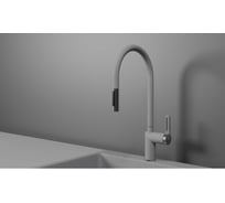 Кухонный смеситель с выдвижным изливом Granula GR-8172, БАЗАЛЬТ