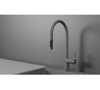 Кухонный смеситель с выдвижным изливом Granula GR-8172, АЛЮМИНИУМ