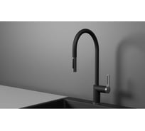 Кухонный смеситель с выдвижным изливом Granula GR-8172, ШВАРЦ