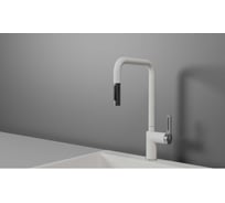 Кухонный смеситель с выдвижным изливом Granula GR-8173, АРКТИК (БЕЛЫЙ)