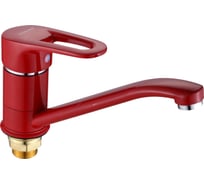 Смеситель для кухни Dikalan длинный излив, картридж 40 мм, красный D4928-10