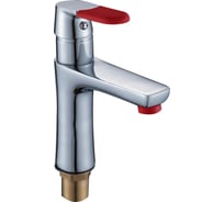 Смеситель для умывальника Dikalan короткий излив, картридж керамический 35 мм, красный D1082-10