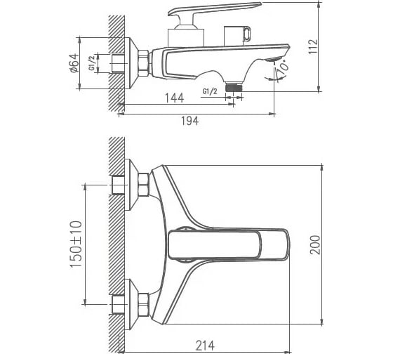 Смеситель для ванны Haiba HB60548-7