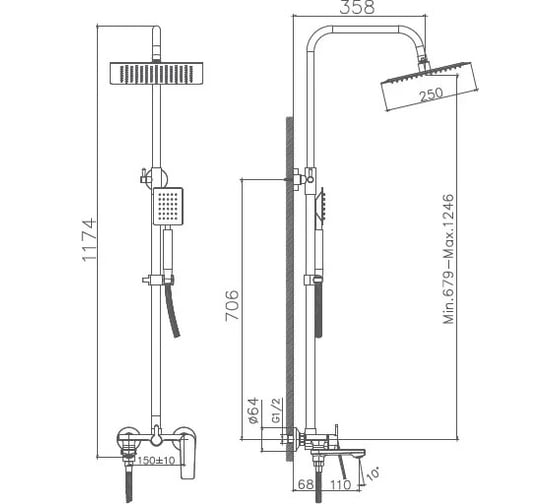 Смеситель для ванны Haiba HB24533-3 026-5525