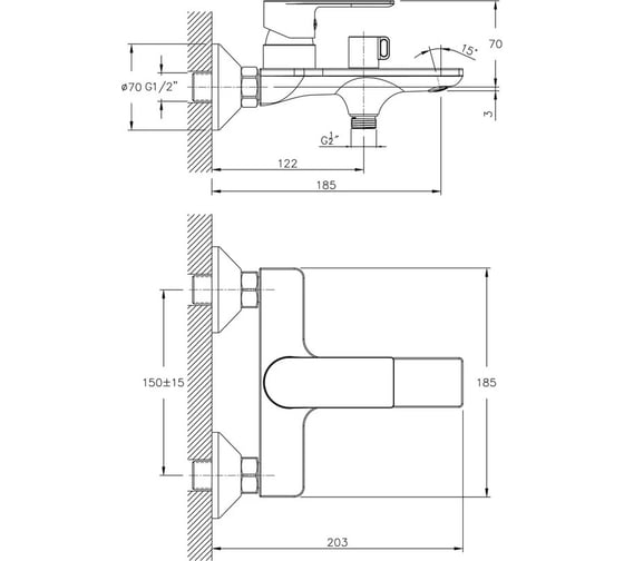 Смеситель для ванны Haiba HB60505-8