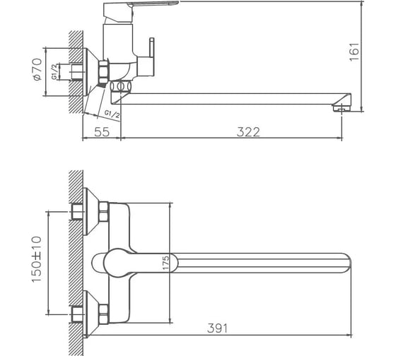 Смеситель для ванны Haiba HB22557-8