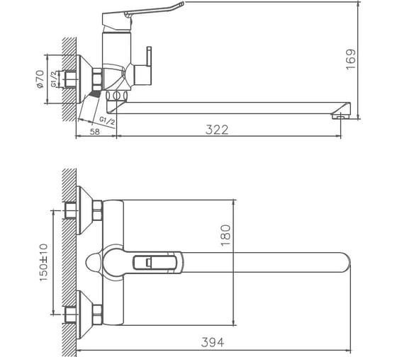 Смеситель для ванны Haiba HB22556