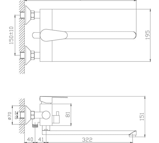 Смеситель для ванны Haiba HB22802