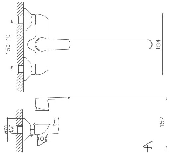 Смеситель для ванны Haiba HB22804