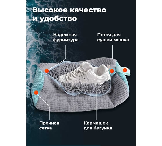 Мешок для стирки обуви из микрофибры BIRD HOUSE 50982
