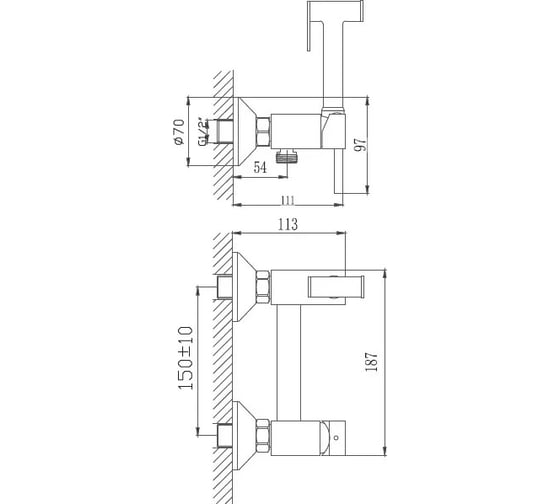 Смеситель для биде Haiba HB5510 026-5537