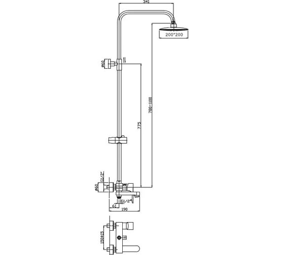 Смеситель для ванны Haiba HB2401