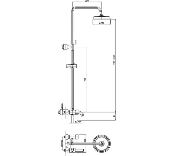 Смеситель для ванны Haiba HB2407 026-5526