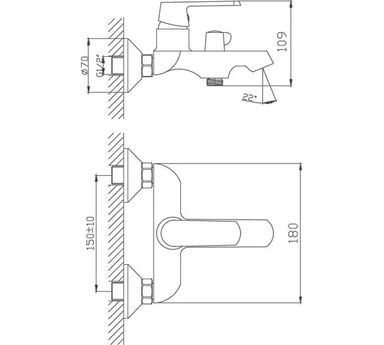 Смеситель для ванны Haiba HB60804
