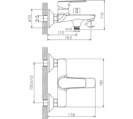 Смеситель для ванны Haiba HB60563