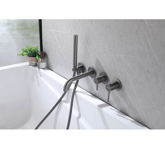 Смеситель для ванны ABBER Wasser Kreis скрытого монтажа, никель AF8130NG