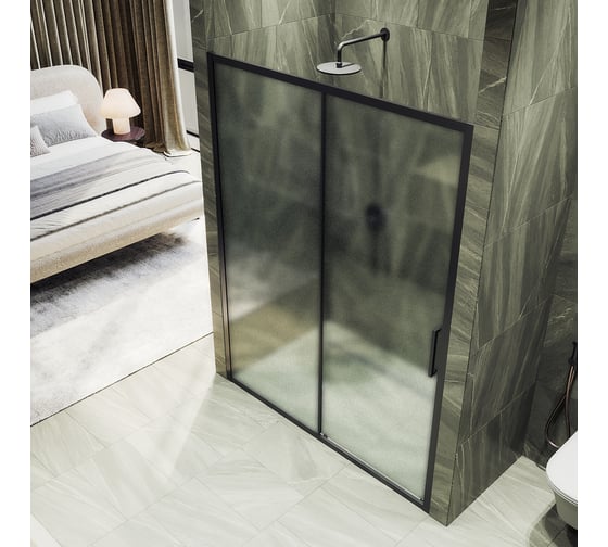 Душевая дверь раздвижная Maybahglass 6 мм, Стекло Сатин, MGD-1280-6