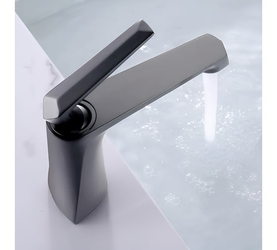 Смеситель для раковины на столешницу Milleau Cristal (gun metal) MLV6223LH-GM
