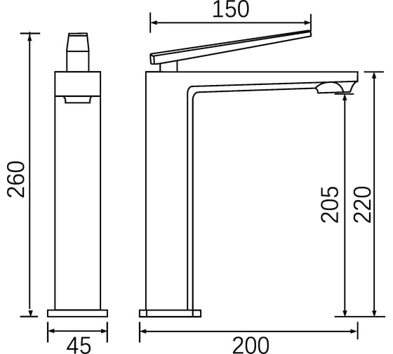 Смеситель для раковины на столешницу Milleau Elegant (gun metal) ML6739223LH-GM