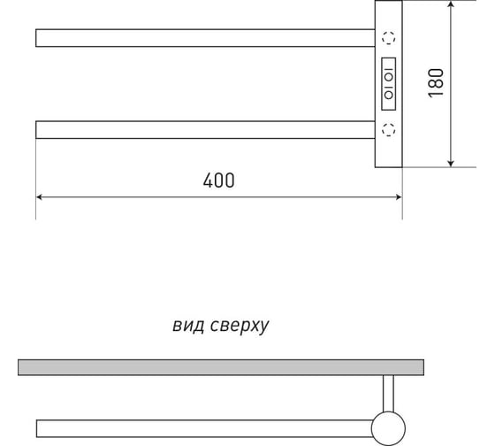 Полотенцесушитель электрический Melodia della vita Drumsticks Ferrum 40х18, П2, черный MTRDEF4018bk 22609
