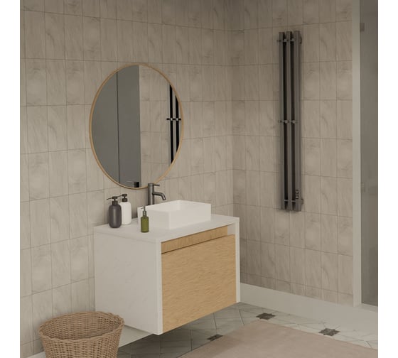 Полотенцесушитель электрический Melodia della vita Etude Ferrum 120х15, П3, 6 крючков MTREEF12015gt графит 21525