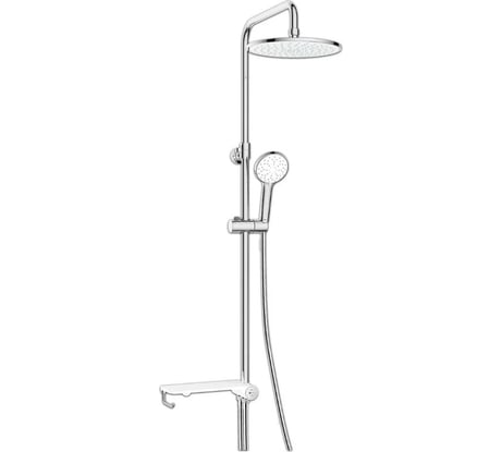 Душевой гарнитур Lemark с регулируемой высотой штанги и верхней душевой лейкой LM8810C