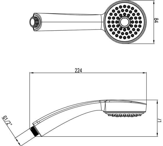 Душевая лейка Lemark 1-функциональная LM8010C
